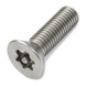 Six lobe pin countersunk security screw, DIN 7991, A2 (304) stainless steel
