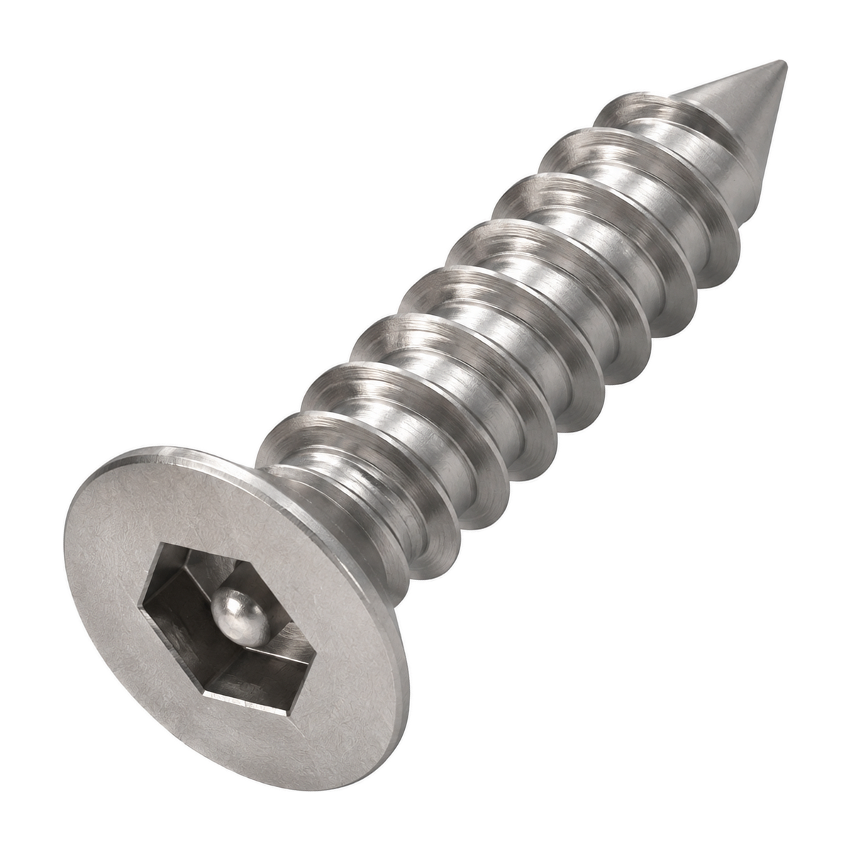 Countersunk pin hex security screw, A2 (304) stainless steel