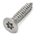 Six lobe pin countersunk security screw, A2 (304) stainless steel