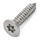 Six lobe pin countersunk security screw, A2 (304) stainless steel