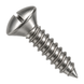 Raised countersunk self-tapping screw with slotted drive, DIN 7973-C, A4 (316) stainless steel