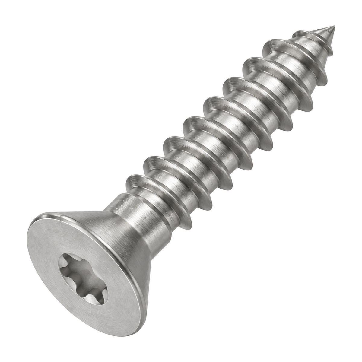 Flat head screw with six lobe drive, A2 (304) stainless steel