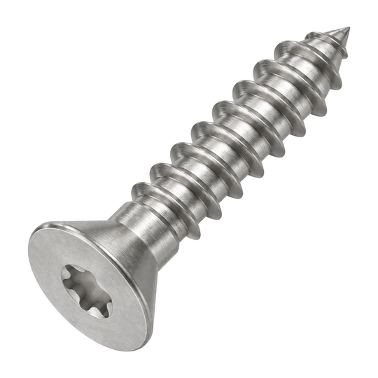 Flat head screw with six lobe drive, A2 (304) stainless steel