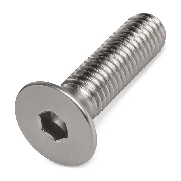 Countersunk head sleeve nut with hex socket drive, A4 (316) stainless steel