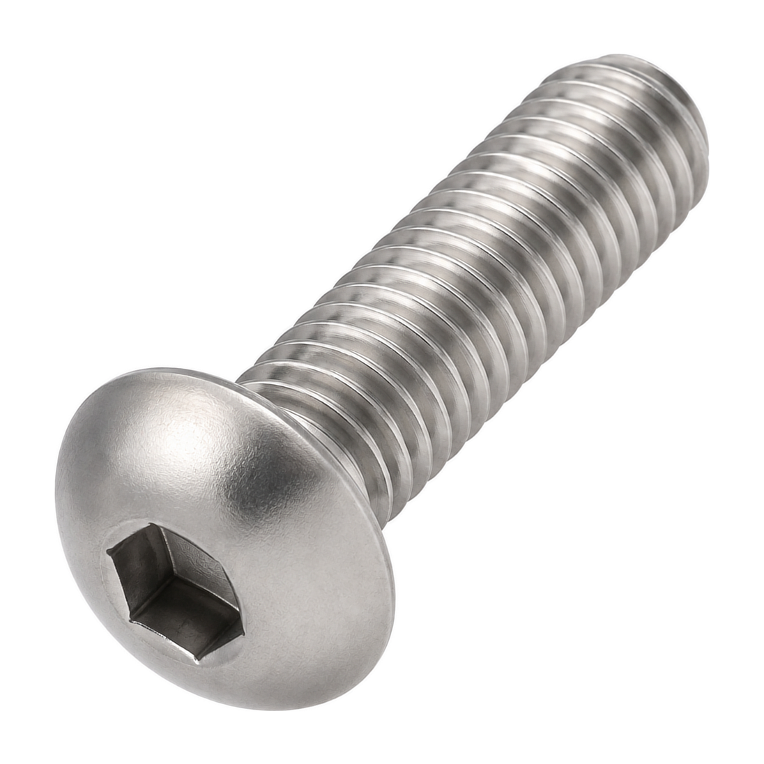 Button head screw with hex socket drive, B18.3, A2 (304) stainless steel