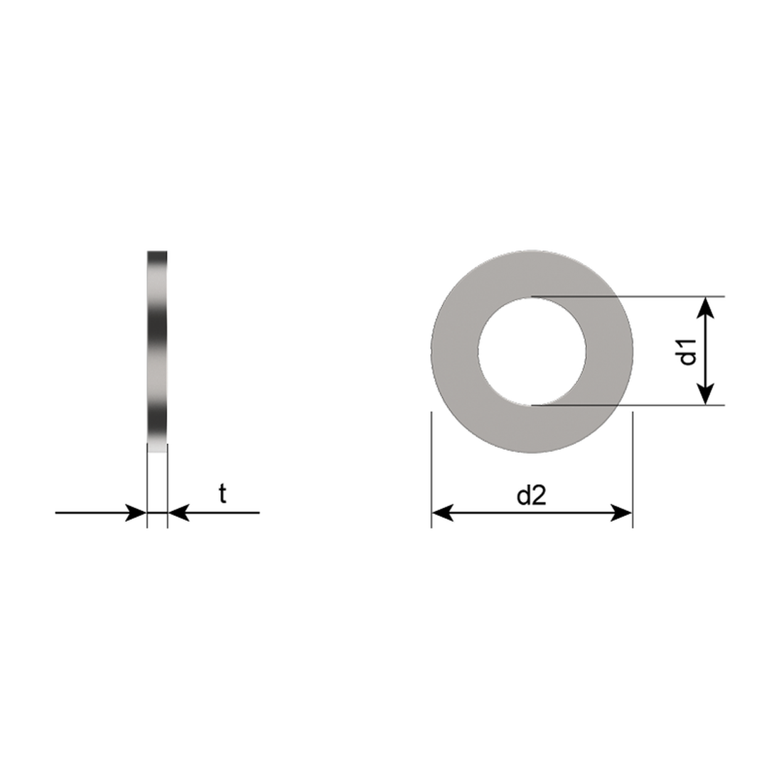 M10 Flat Washer, Form A ISO 7089 A2 Stainless Steel