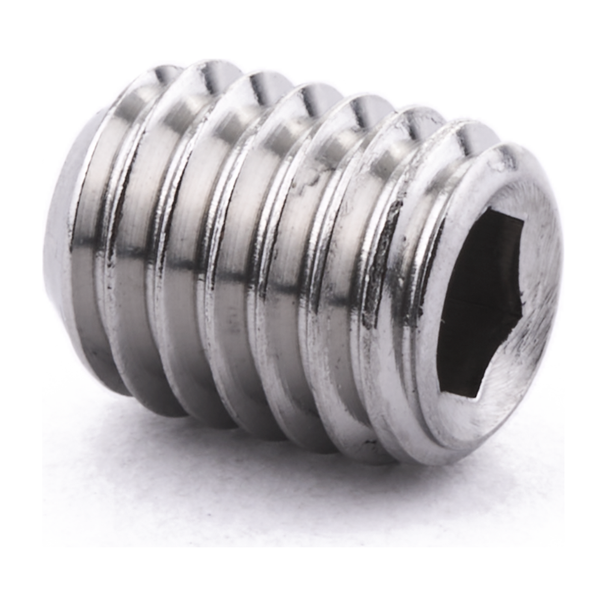 Socket set screw with cup point, stainless steel