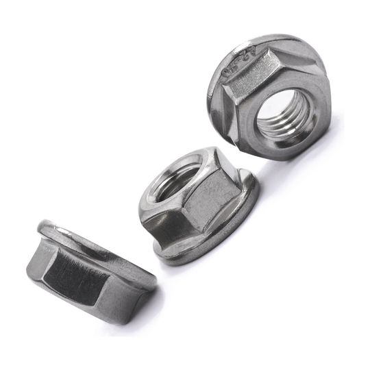 Hexagon flange nut, stainless steel