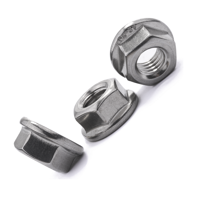 Hexagon flange nut, stainless steel