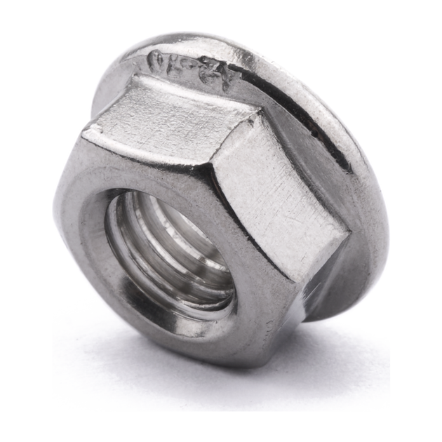 Hexagon flange nut, stainless steel