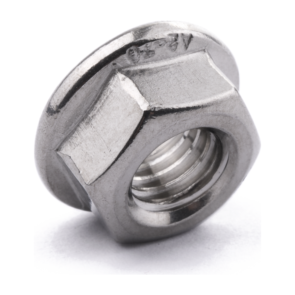 Hexagon flange nut, stainless steel