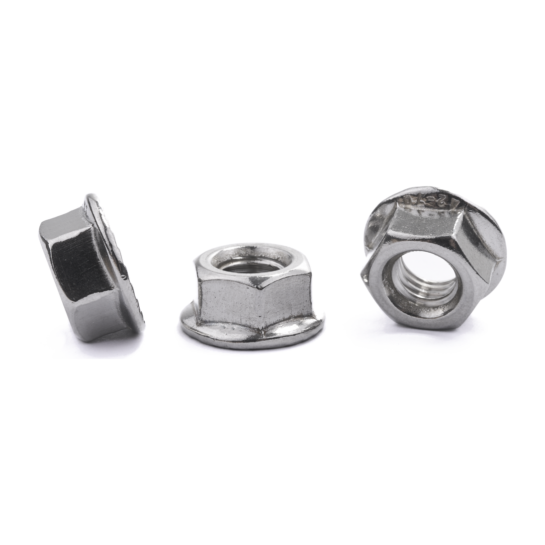 M8 Hexagon Flange Nut DIN 6923 Serrated Flange A2 Stainless Steel