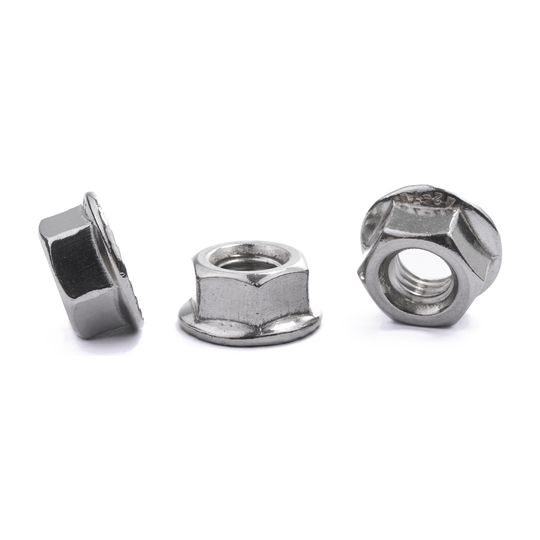 M8 Hexagon Flange Nut DIN 6923 Serrated Flange A2 Stainless Steel