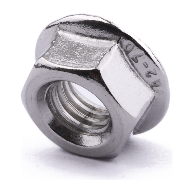 M8 Hexagon Flange Nut DIN 6923 Serrated Flange A2 Stainless Steel