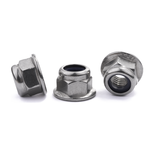 Hex flange nyloc insert lock nut, DIN 6926, stainless steel