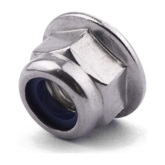 Hex flange nyloc insert lock nut, DIN 6926, stainless steel