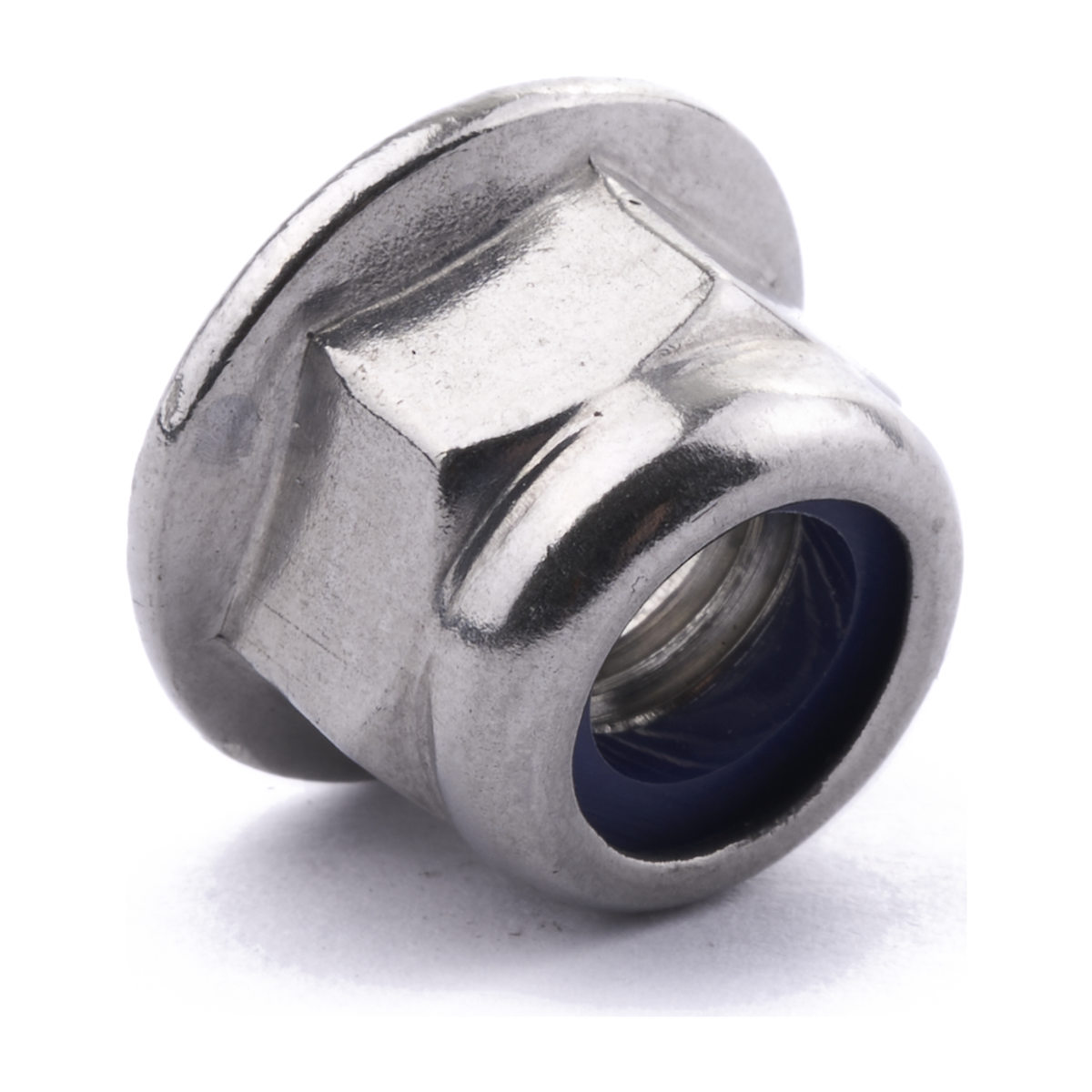 Hex flange nyloc insert lock nut, DIN 6926, stainless steel