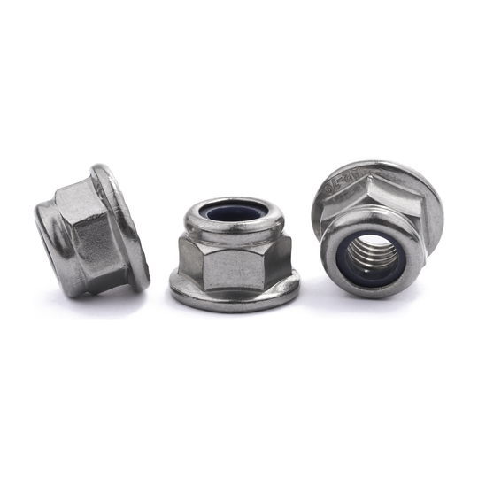 M8 Hex Flange Nylon Insert Nut DIN 6926 Serrated Flange A2 Stainless Steel