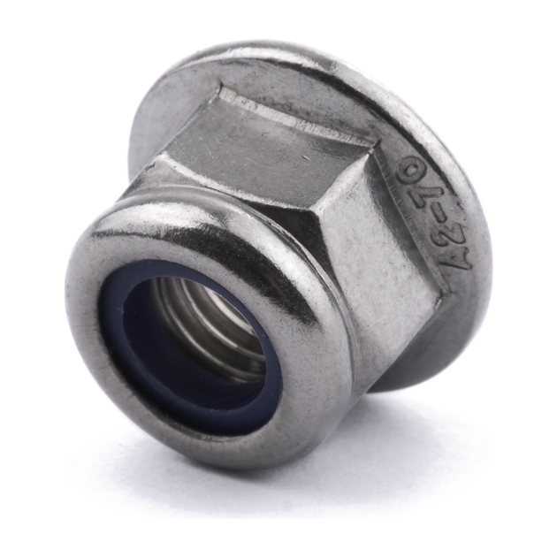 M8 Hex Flange Nylon Insert Nut DIN 6926 Serrated Flange A2 Stainless Steel