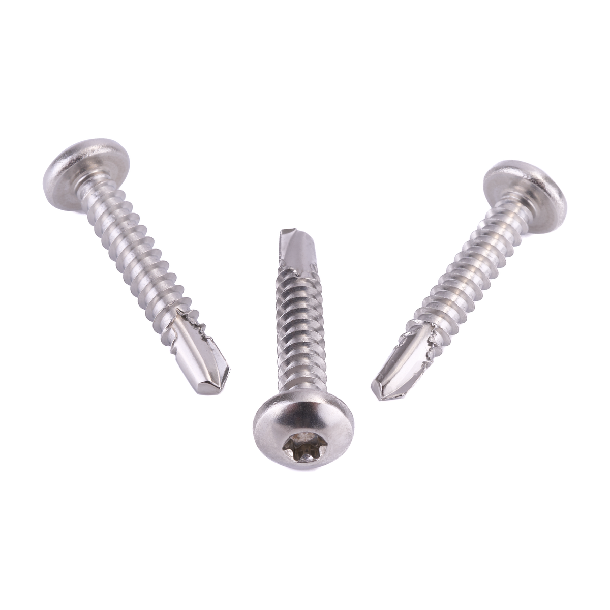 Pan head self-drilling screw with six lobe drive, A2 (304) stainless steel