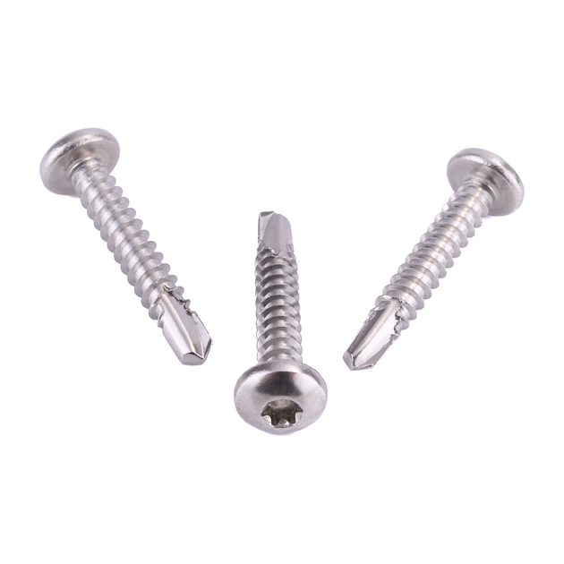 Pan head self-drilling screw with six lobe drive, A2 (304) stainless steel