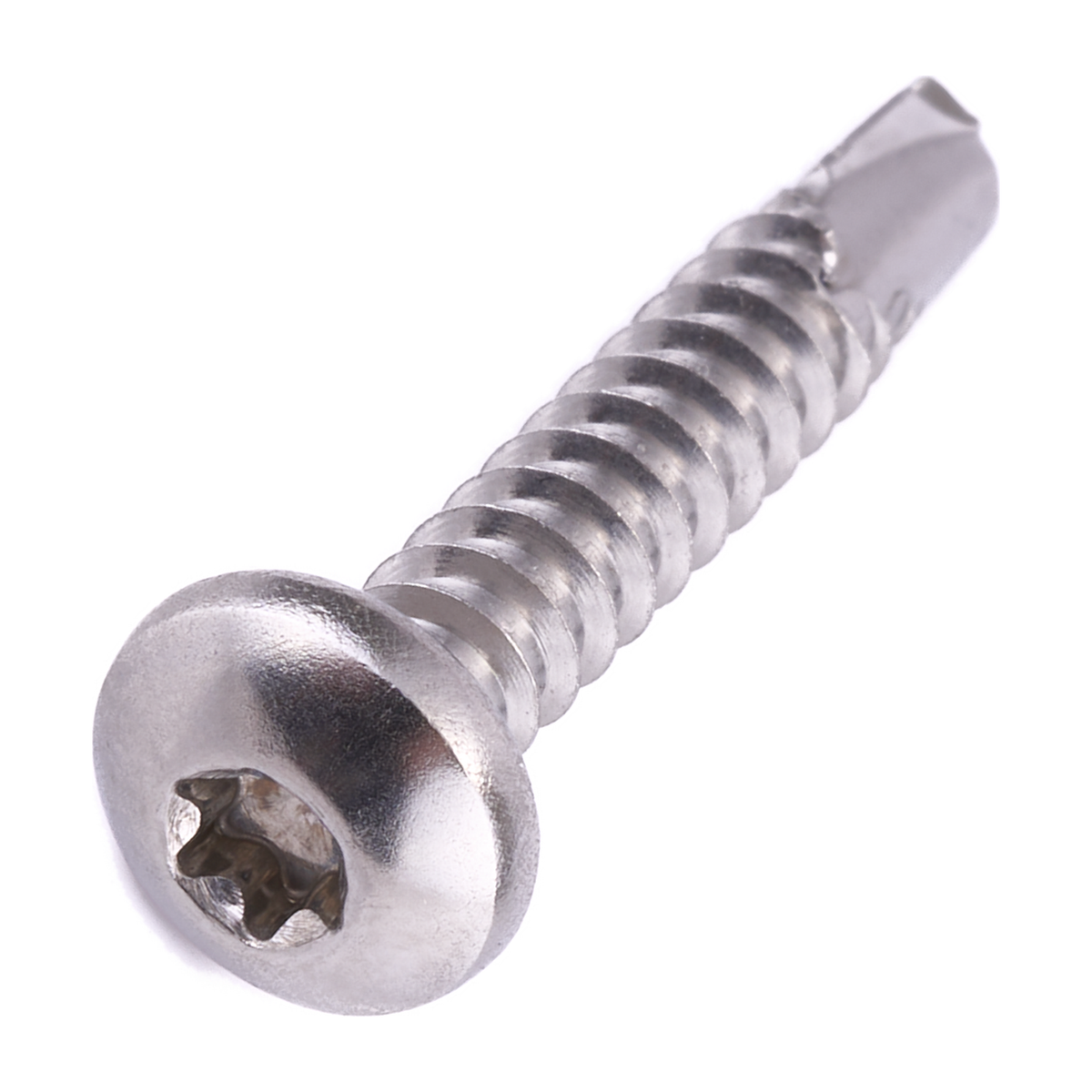 Pan head self-drilling screw with six lobe drive, A2 (304) stainless steel