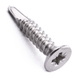 Countersunk self-drilling screw with Pozi drive, stainless steel