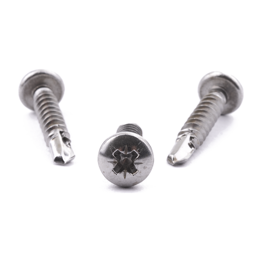 Countersunk self-drilling screw with Pozi drive, stainless steel