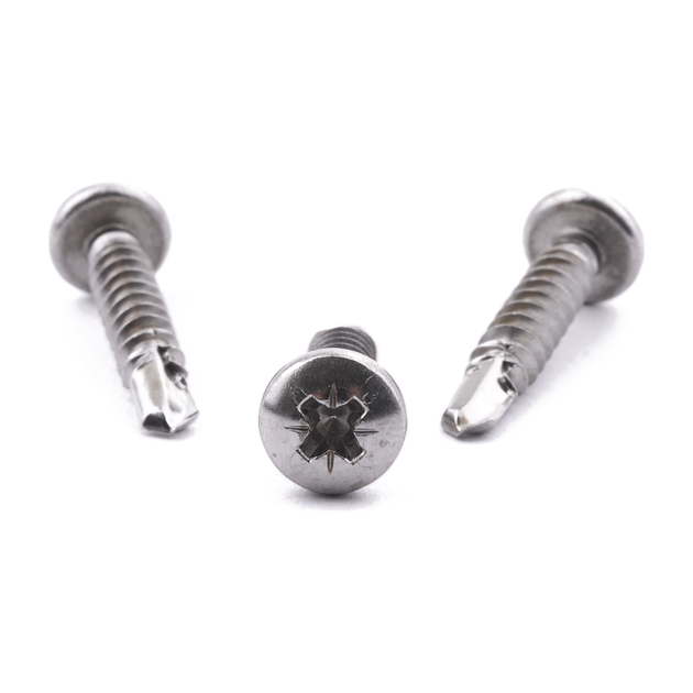Countersunk self-drilling screw with Pozi drive, stainless steel