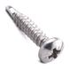 Countersunk self-drilling screw with Pozi drive, stainless steel