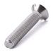 Countersunk machine screw with slotted drive, stainless steel