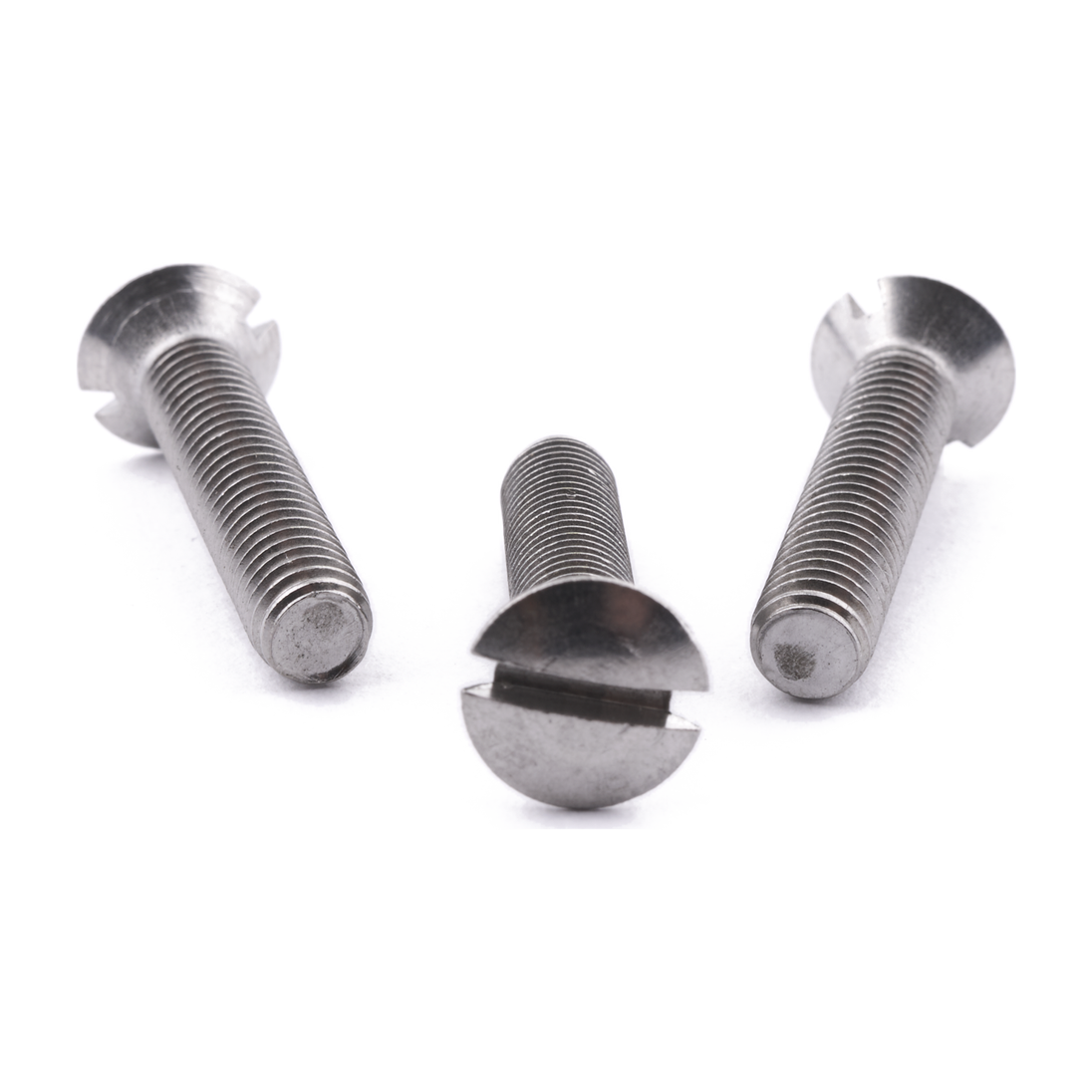 Raised countersunk screw with slotted drive, A2 (304) stainless steel