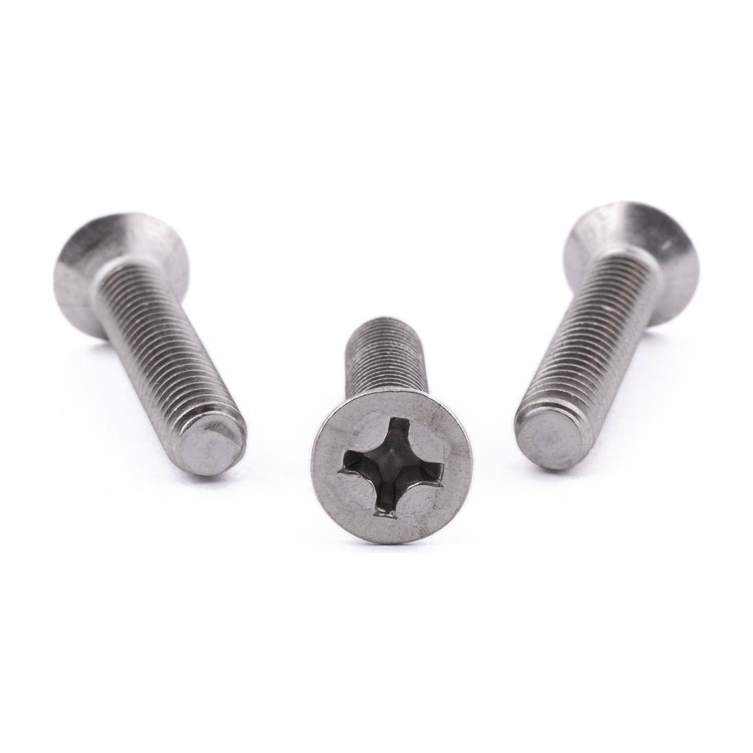 Countersunk machine screw with Phillips drive, stainless steel