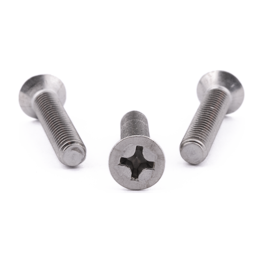 Countersunk machine screw with Phillips drive, stainless steel