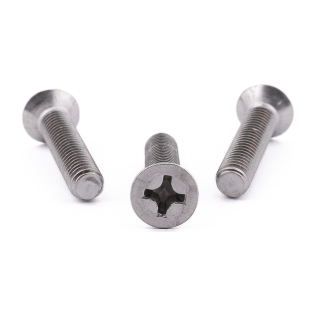 Countersunk machine screw with Phillips drive, stainless steel