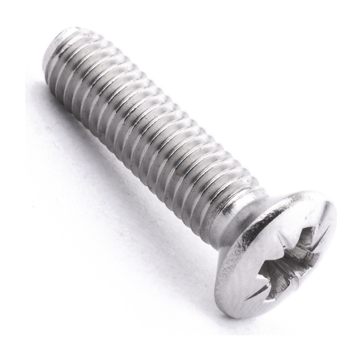 Raised countersunk machine screw with Pozi drive, stainless steel