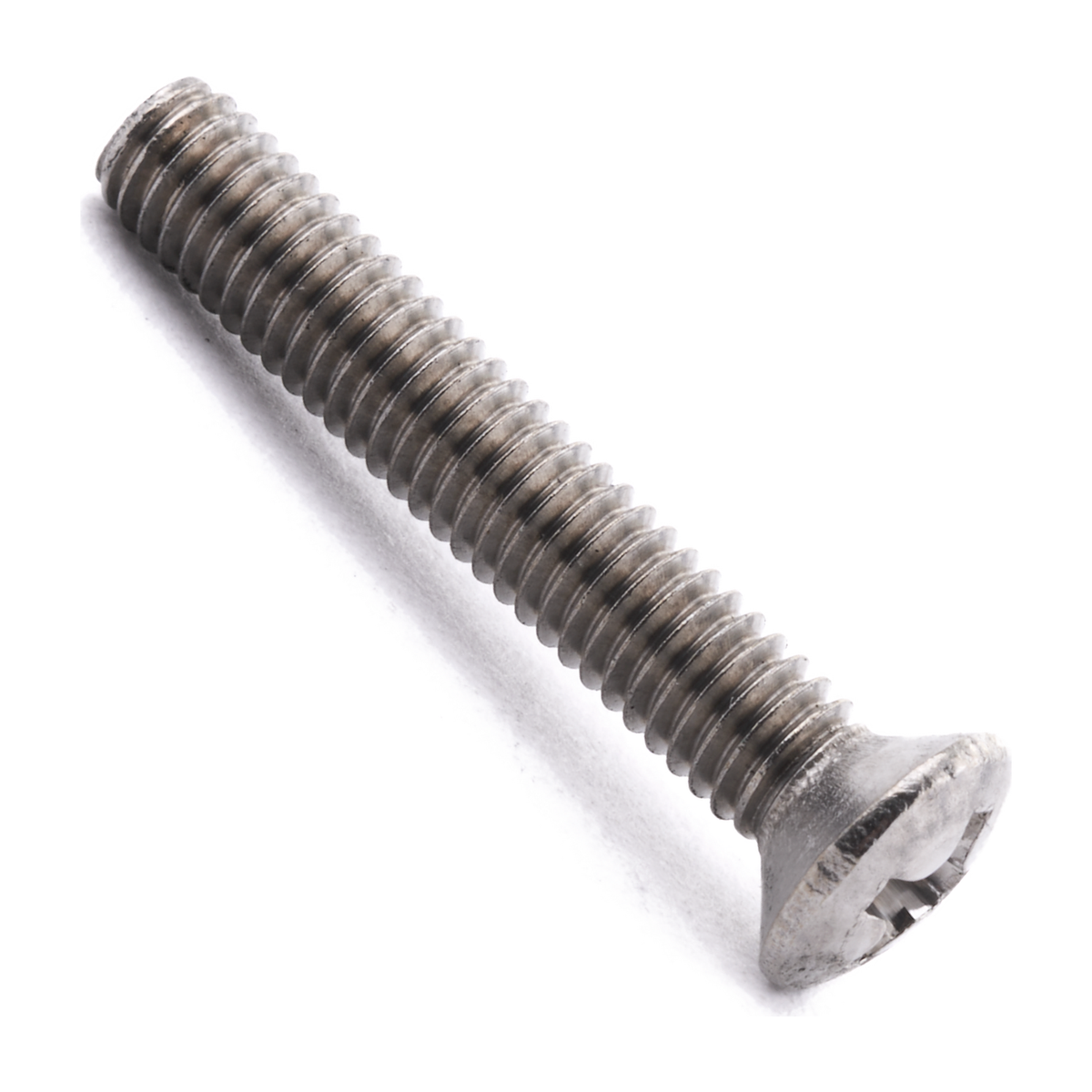 Raised countersunk machine screw with Phillips drive, stainless steel