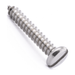 Pan head self-tapping screw with slotted drive, stainless steel