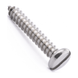 Pan head self-tapping screw with slotted drive, stainless steel