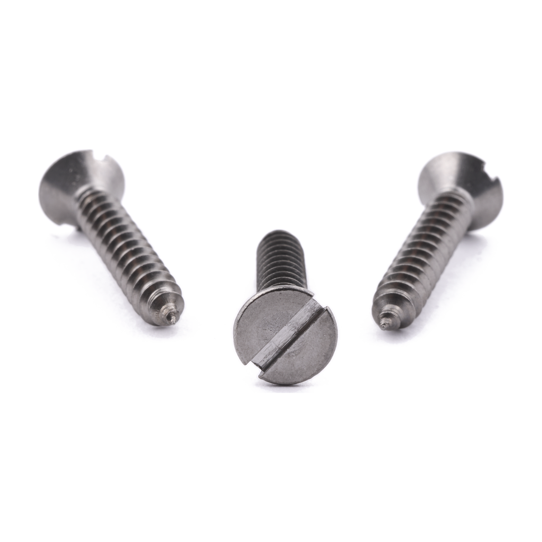 Countersunk self-tapping screw with slotted drive, stainless steel