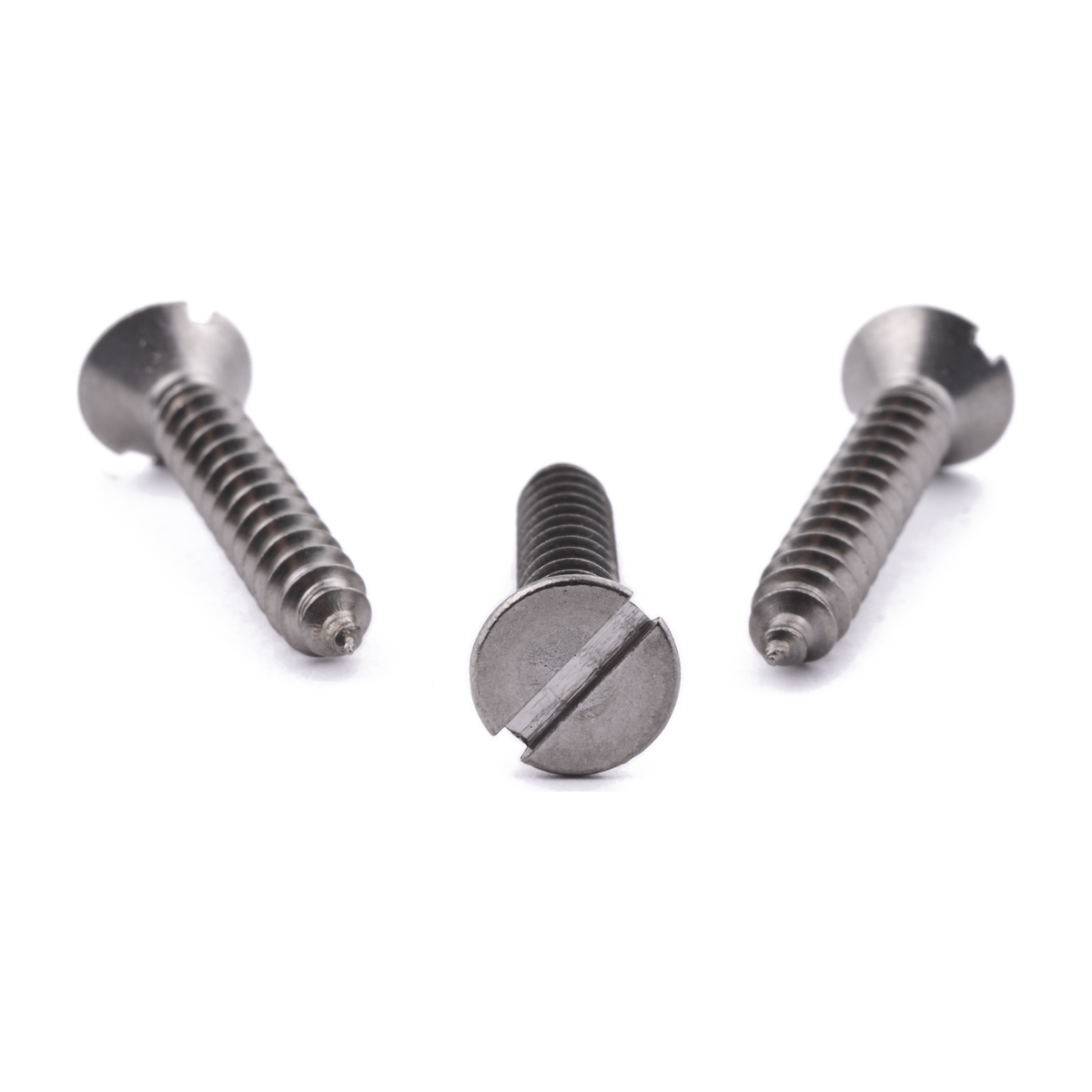 Countersunk self-tapping screw with slotted drive, stainless steel