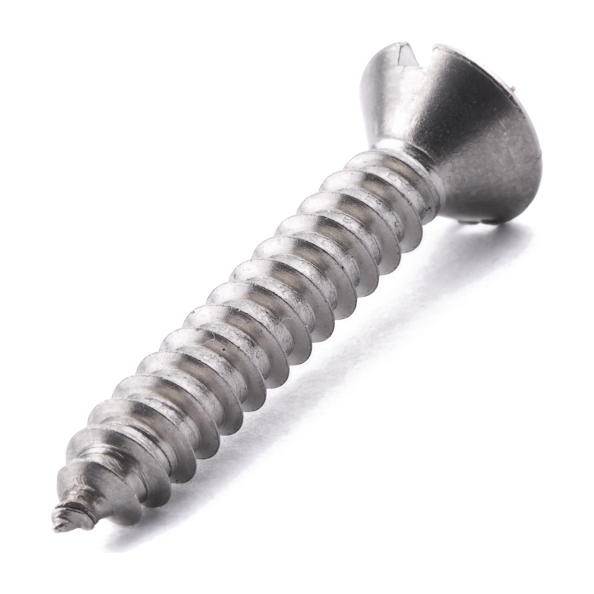 Countersunk self-tapping screw with slotted drive, stainless steel