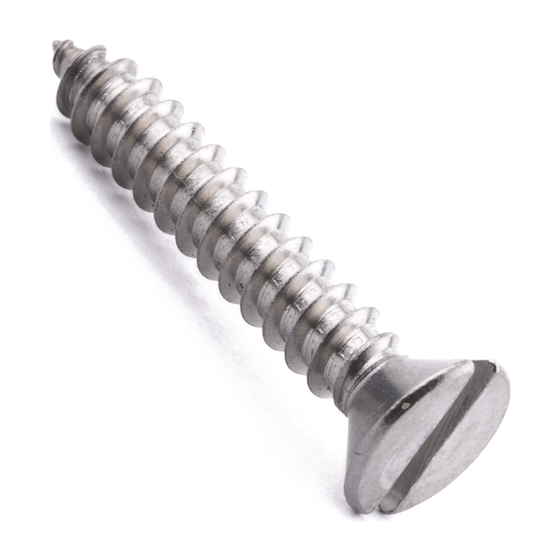 Countersunk self-tapping screw with slotted drive, stainless steel