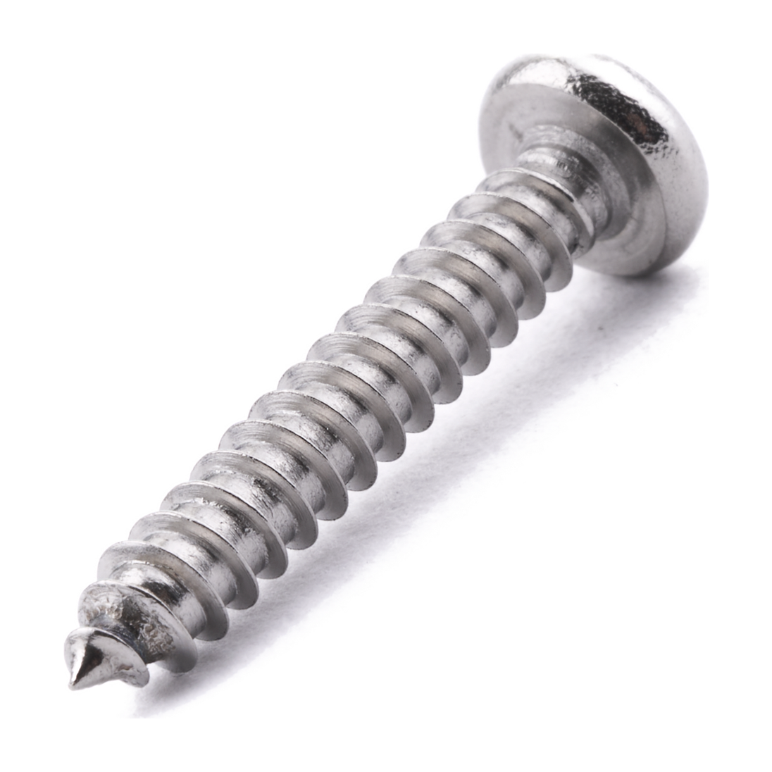 Pan head self-tapping screw with Pozi drive, stainless steel