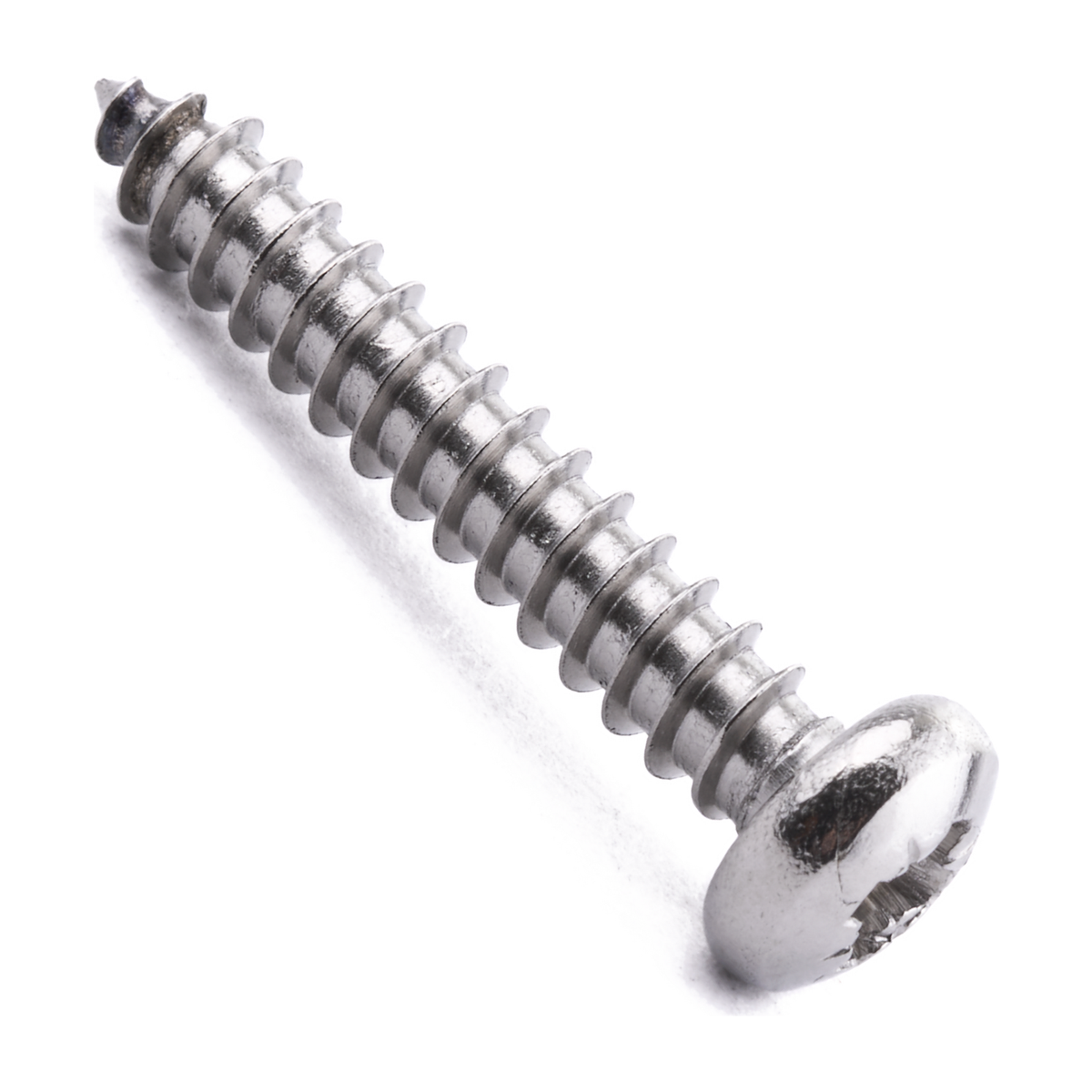Pan head self-tapping screw with Pozi drive, stainless steel