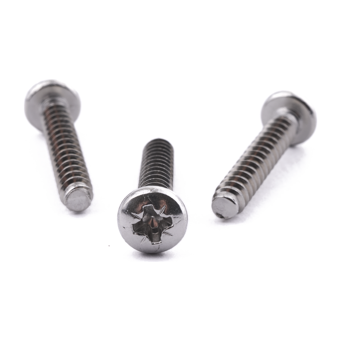 Pan head self-tapping screw, Pozi drive, blunt point, stainless steel