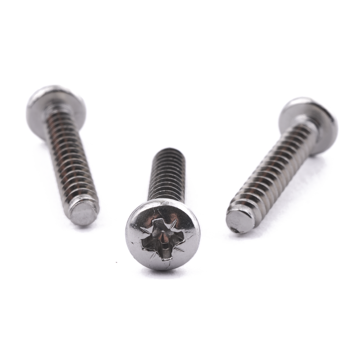 Pan head self-tapping screw, Pozi drive, blunt point, stainless steel