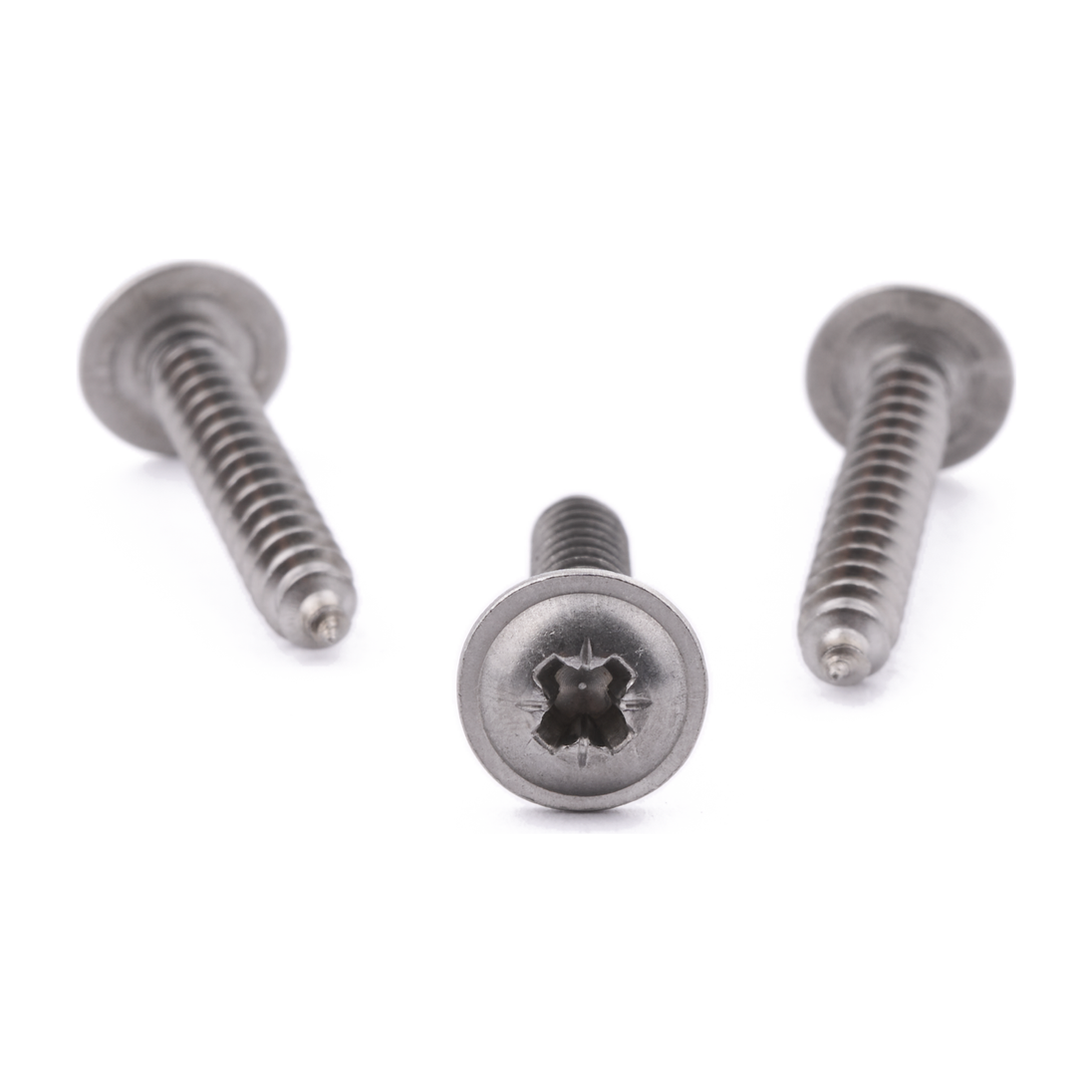 Flange head self-tapping screw with Pozi drive, A2 (304) stainless steel
