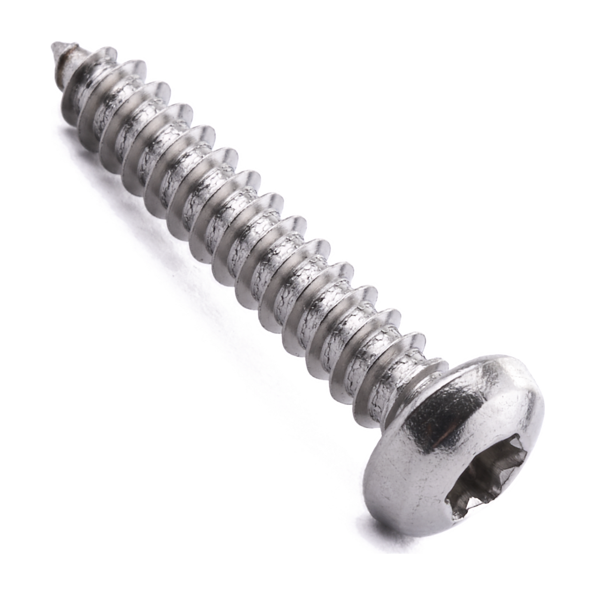 Pan head self-tapping screw with six lobe drive, ISO 14585-C, A2 (304) stainless steel