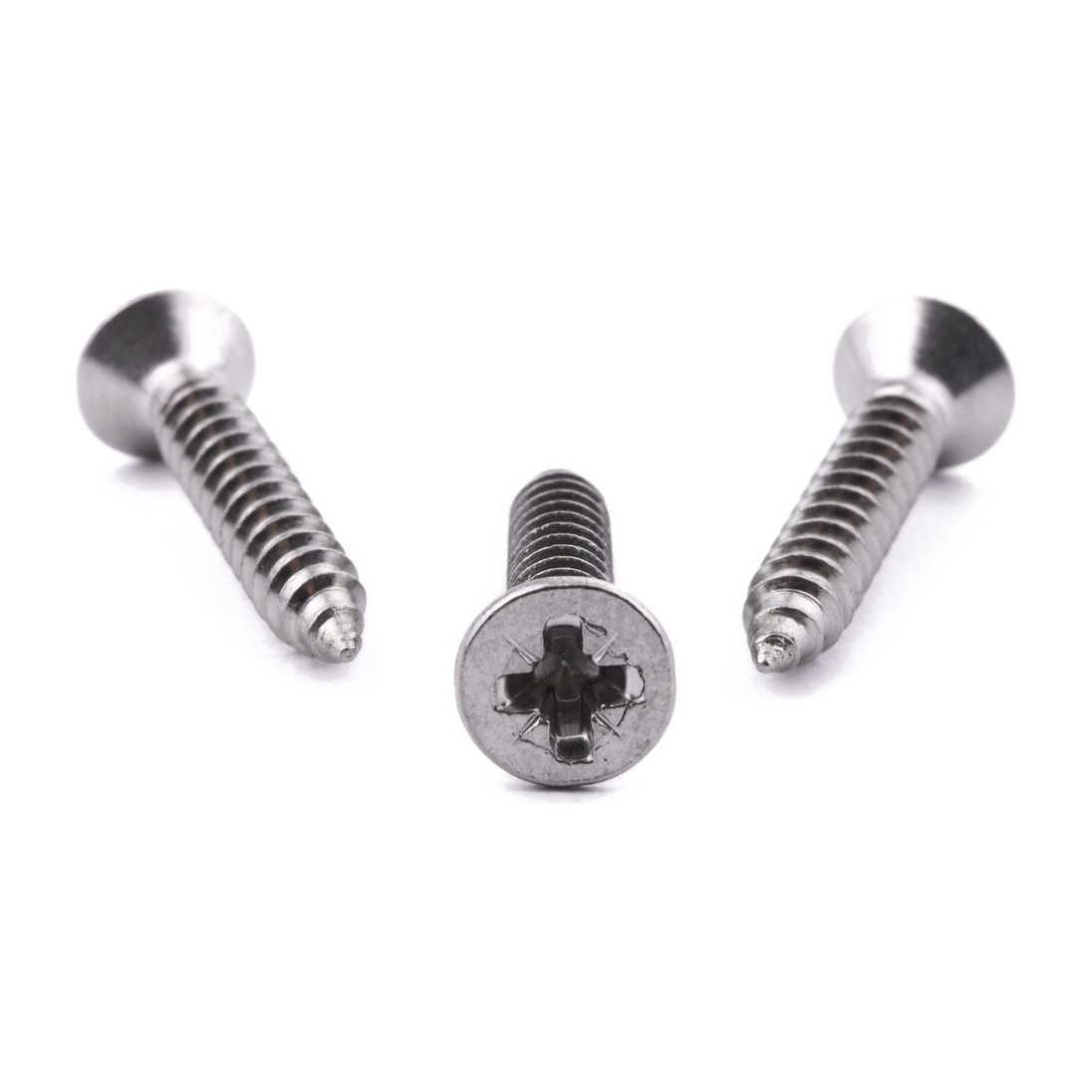 Countersunk self-tapping screw with Pozi drive, stainless steel